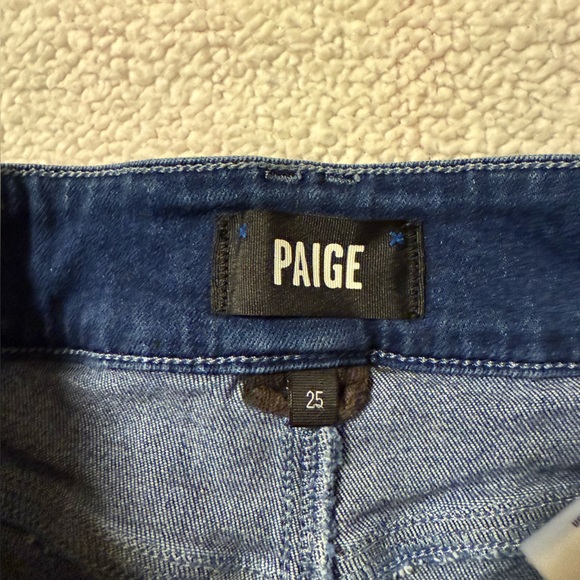 PAIGE Aubrey High Rise Sailor Wide Leg Ankle Jeans Julissa Flare Cropped Blue - Picture 14 of 16
